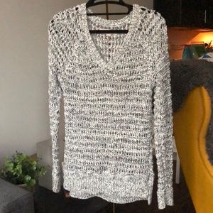 XS Chunky Knit Marled Gray Sweater